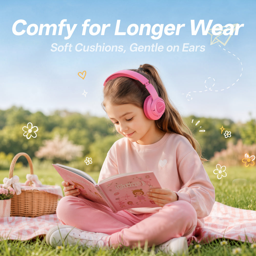Awei AT51 Kids Wireless Headset (Active Noise Cancellation,dual-mode versatility,Safe,Comfy)