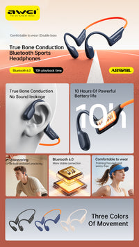 Awei A892BL Bone Conduction Sports Headphones (Open-Ear Comfort, Zero Sound Leakage) thumbnail