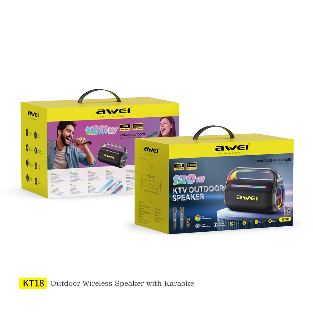 Awei KT18 Speaker (120W Audio,Microphone,Karaoke)