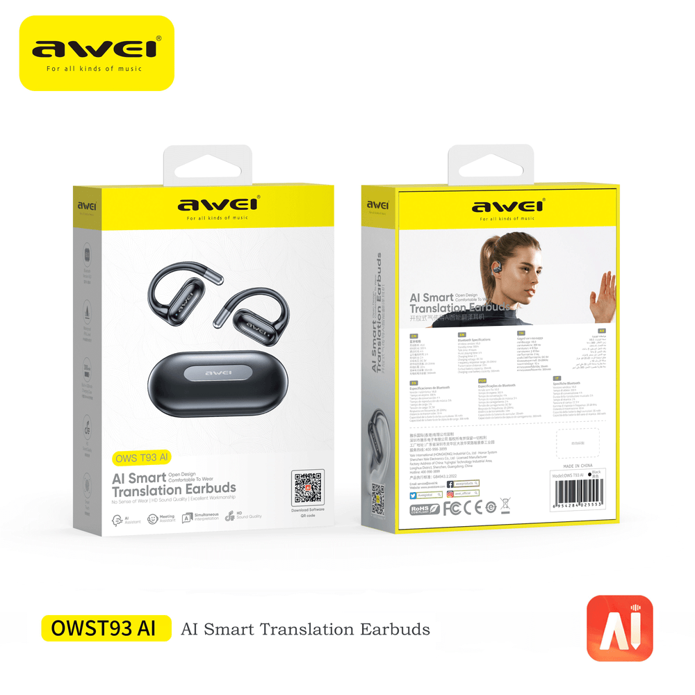 AWEI T93 Earbuds  (AI,OWS,Air Conduction,Sports)